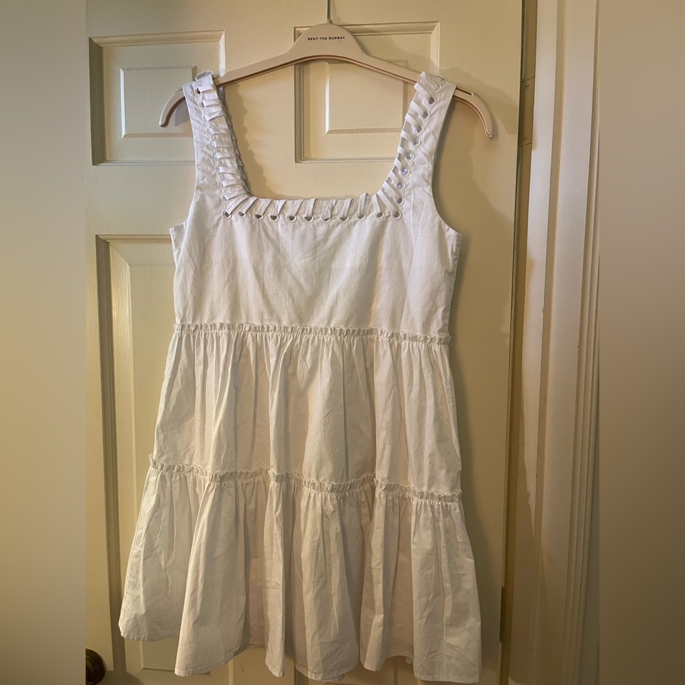 White Tiered Square Neck Sundress